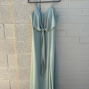 Azazie Light Green Maxi Dress